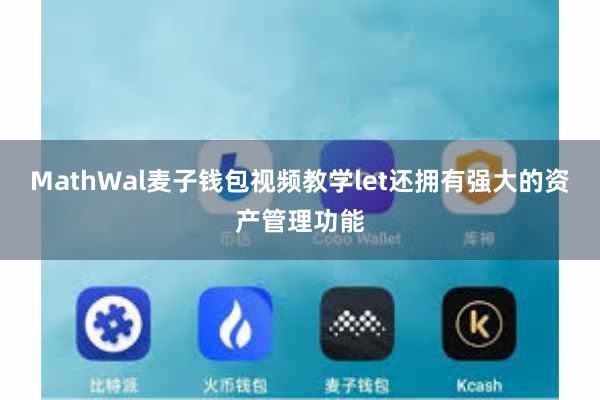 MathWal麦子钱包视频教学let还拥有强大的资产管理功能